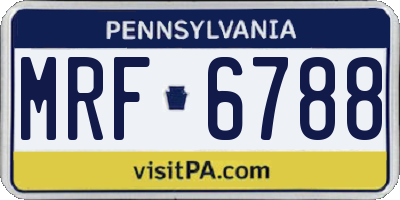 PA license plate MRF6788