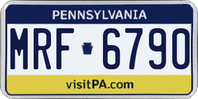 PA license plate MRF6790
