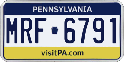 PA license plate MRF6791