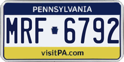 PA license plate MRF6792