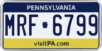 PA license plate MRF6799