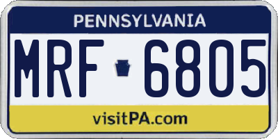 PA license plate MRF6805