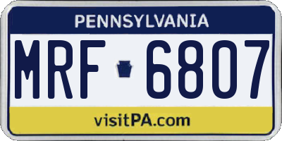 PA license plate MRF6807