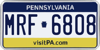 PA license plate MRF6808