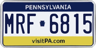 PA license plate MRF6815