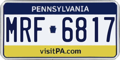 PA license plate MRF6817
