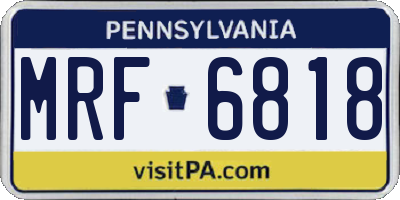 PA license plate MRF6818