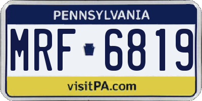 PA license plate MRF6819