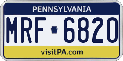 PA license plate MRF6820