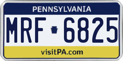 PA license plate MRF6825