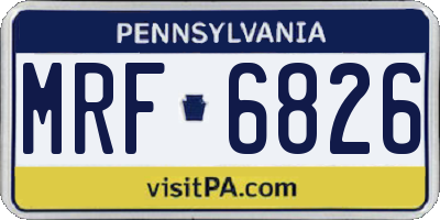PA license plate MRF6826