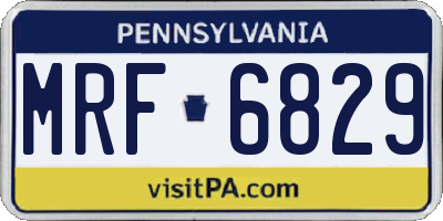 PA license plate MRF6829