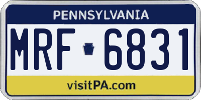 PA license plate MRF6831