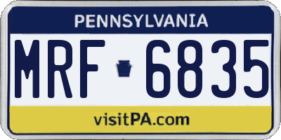 PA license plate MRF6835