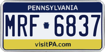 PA license plate MRF6837