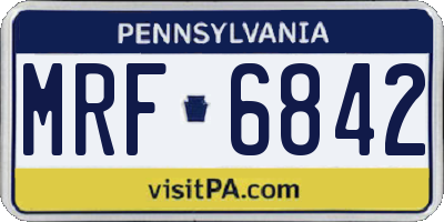 PA license plate MRF6842