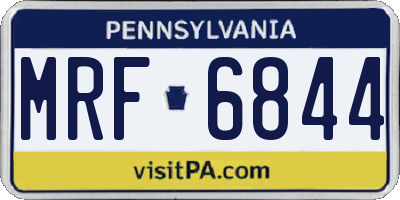 PA license plate MRF6844