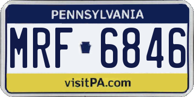 PA license plate MRF6846
