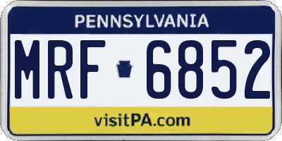 PA license plate MRF6852