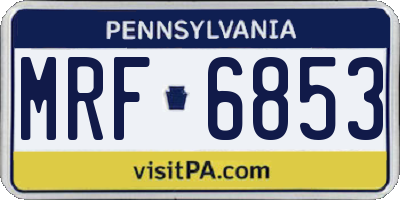 PA license plate MRF6853