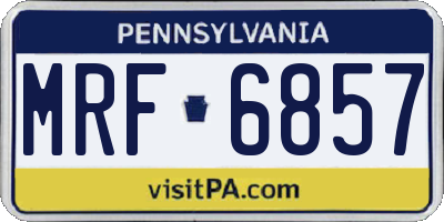 PA license plate MRF6857