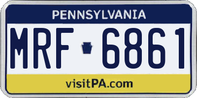PA license plate MRF6861