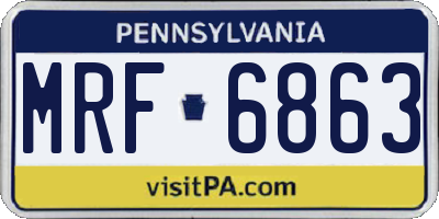 PA license plate MRF6863