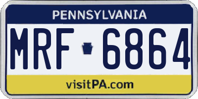 PA license plate MRF6864
