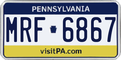 PA license plate MRF6867