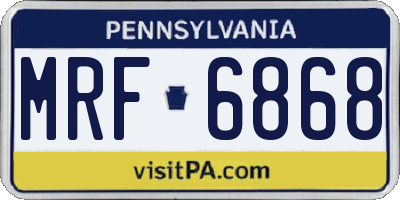 PA license plate MRF6868