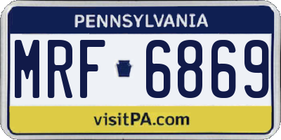 PA license plate MRF6869