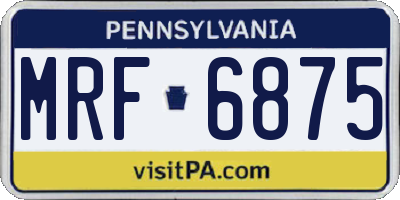 PA license plate MRF6875