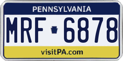 PA license plate MRF6878