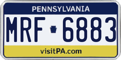 PA license plate MRF6883