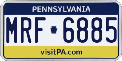 PA license plate MRF6885