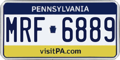 PA license plate MRF6889