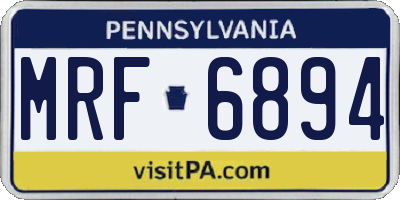 PA license plate MRF6894