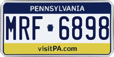 PA license plate MRF6898