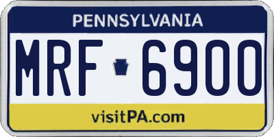 PA license plate MRF6900