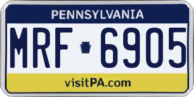 PA license plate MRF6905
