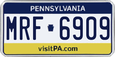 PA license plate MRF6909