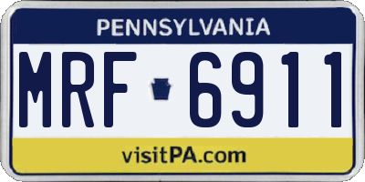 PA license plate MRF6911