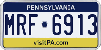 PA license plate MRF6913