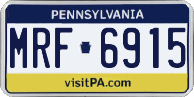 PA license plate MRF6915