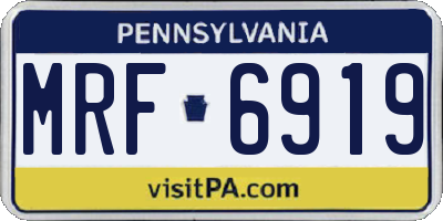 PA license plate MRF6919