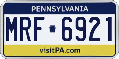 PA license plate MRF6921