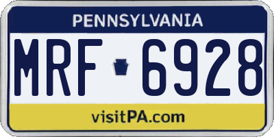 PA license plate MRF6928