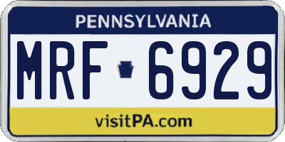 PA license plate MRF6929