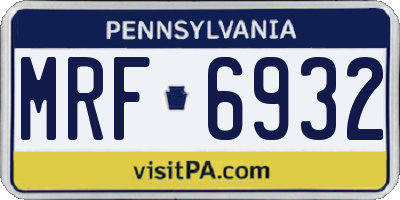 PA license plate MRF6932
