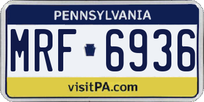 PA license plate MRF6936